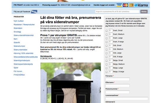 F&ouml;rs&auml;ljning av produkter och tj&auml;nster via abonnemang