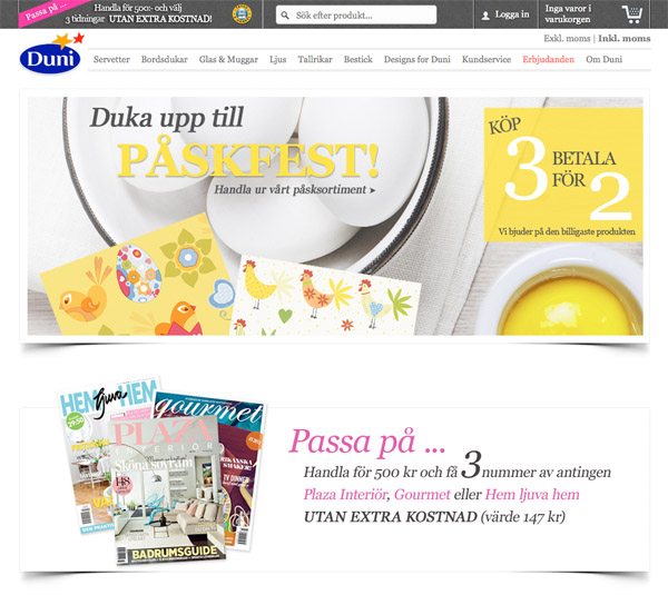 Ny webbshop f&ouml;r Duni
