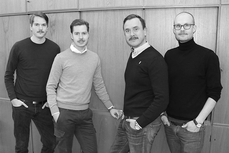 2016. Martin, Simon, Peter och Magnus stöttar kampanjen Movember. Movember 2016