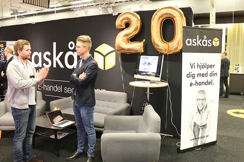 2017. Fredrik Hamilton från Budbee i samtal med Jonas Askås på D-congress. Detta år passade vi på att fira 20-årsjubileum. Askås D-congress