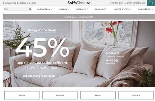 Succe för SoffaDirekt under Black Week